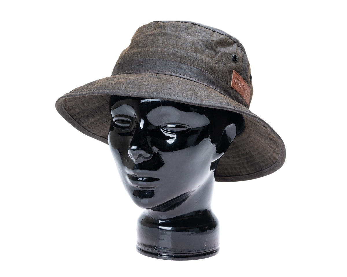 Hills Hats, Waxed Cotton Bucket Hat, - ©The Hattery Katoomba    